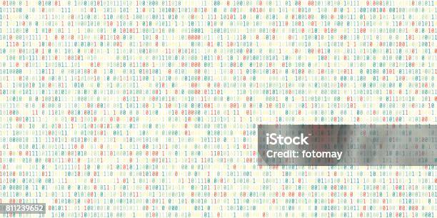 Codice Binario Backgrounddati Binari Digitali E Concetto Di Dati Sicuri - Immagini vettoriali stock e altre immagini di Codice binario