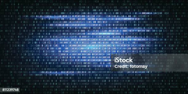 Abstract Technology Binary Code Backgrounddigital Binary Data And Secure Data Concept Stock Illustration - Download Image Now