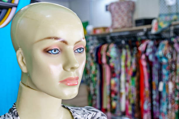 istock Mannequin model outside market stall 811240378
