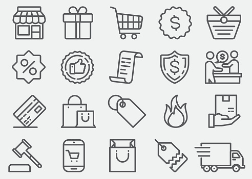 Shopping Line Icons