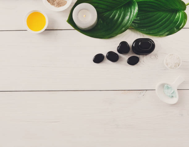 istock Spa treatment, aromatherapy background. Details and accessories 811244048