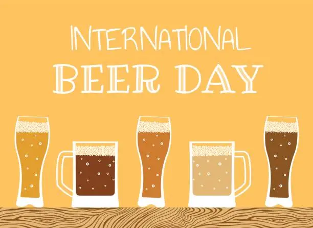 Vector illustration of Happy international beer day