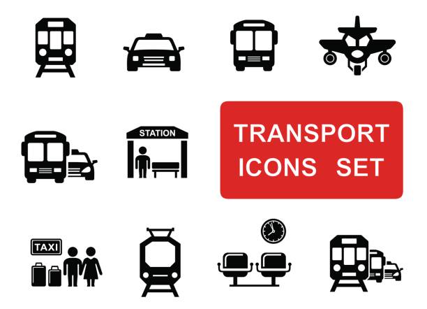 交通社会セット - taxi transportation motion city点のイラスト素材／クリップアート素材／マンガ素材／アイコン素材