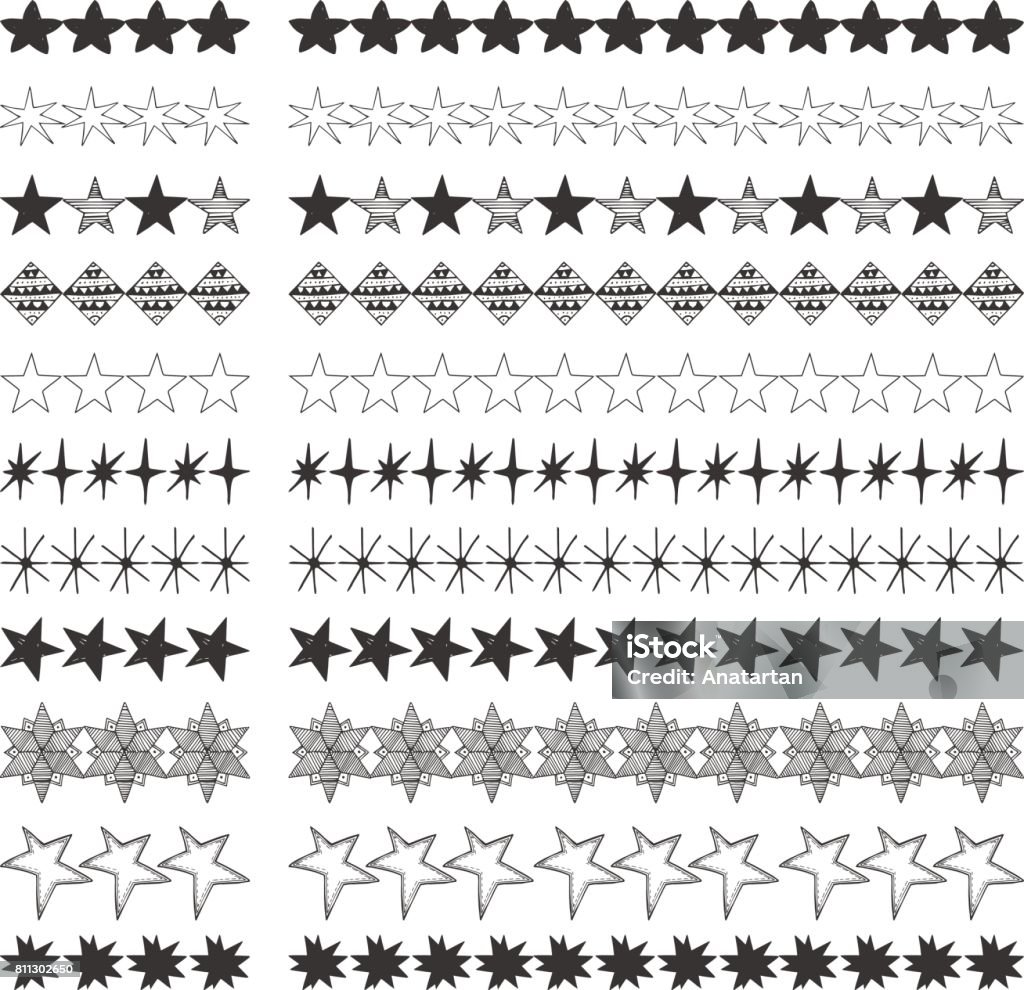 Star Chain Border Star Borders Vector Illustration Isolated Stock Illustration - Download ...