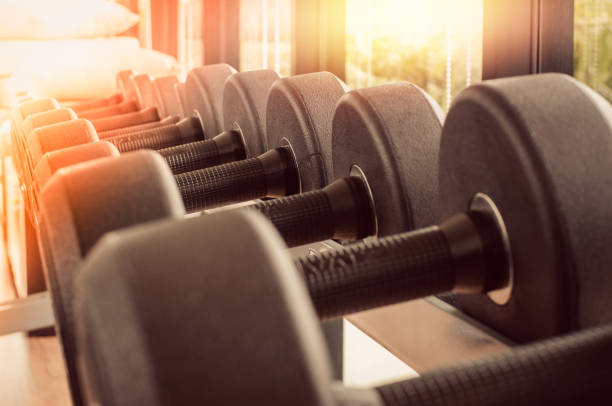 istock Rows of dumbbells in the gym 811302882