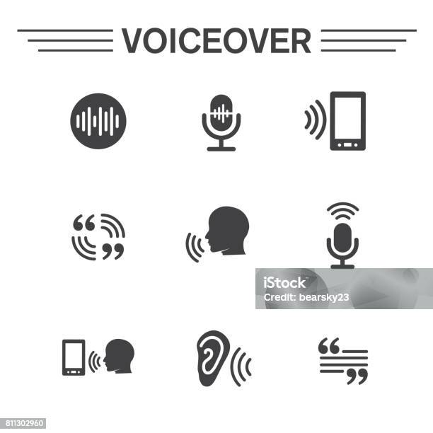 Voiceover Or Voice Command Icon With Sound Wave Images Stock Illustration - Download Image Now