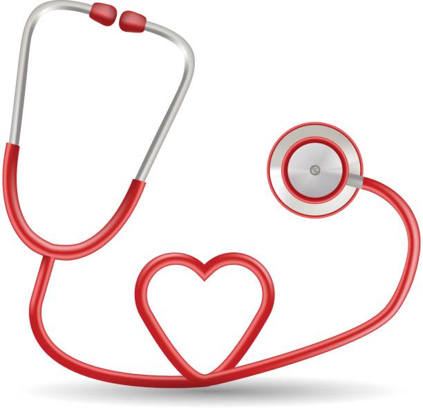 istock Vector Red Stethoscope In Shape Of Heart Isolated On A White Background. Realistic Vector Illustration 811319116