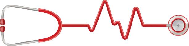 istock Stethoscope In The Shape Of A Heart Beat On A Ekg Isolated On A White Background. Realistic Vector Illustration 811319198