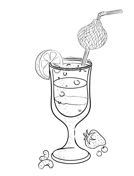 カクテルの漫画画像 - humor bizarre drinking cocktail点のイラスト素材／クリップアート素材／マンガ素材／アイコン素材