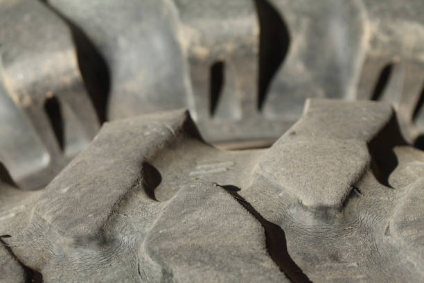 istock Profile of an excavator tire 811321940