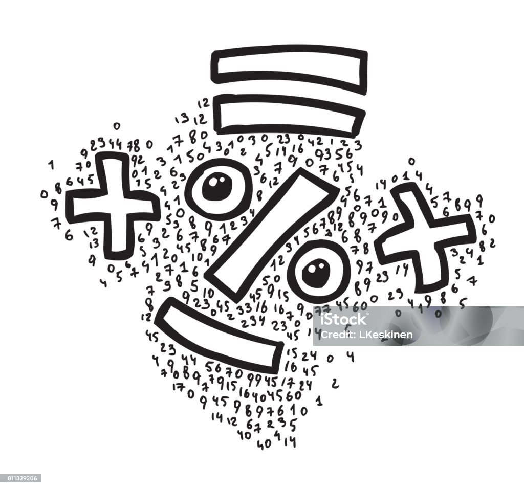 Cartoon Image Of Math Stock Illustration - Download Image Now - Black  Color, Business, Business Finance and Industry - iStock