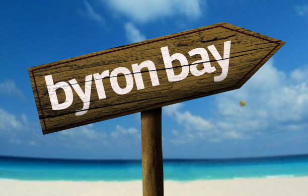 istock Byron Bay wooden sign on the beach 811334012