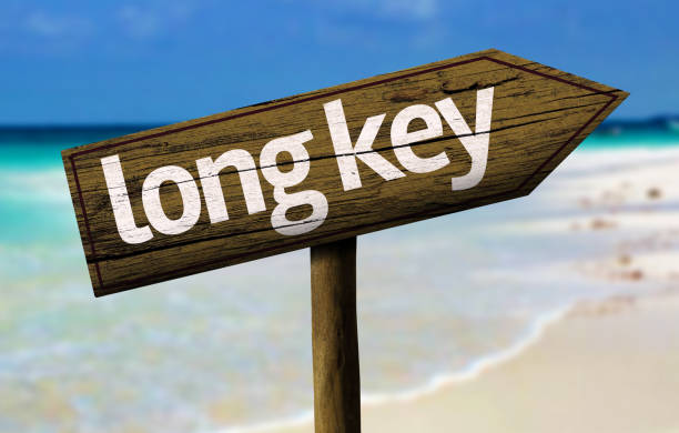 istock Long Key wooden sign on the beach 811334472