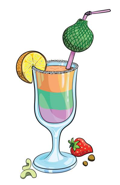 칵테일의 만화 이미지 - humor bizarre drinking cocktail stock illustrations