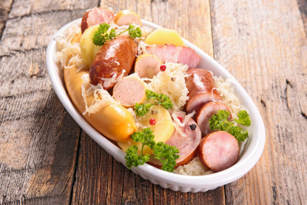 istock grilled sausage and vegetables 811348112