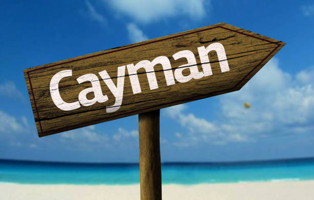 istock Cayman wooden sign on the beach 811355796