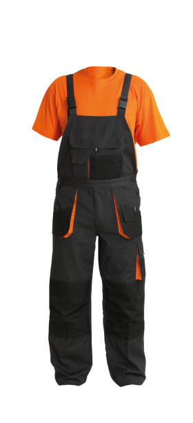 istock Protective work overall and orange t-shirt, isolated on white 811403728