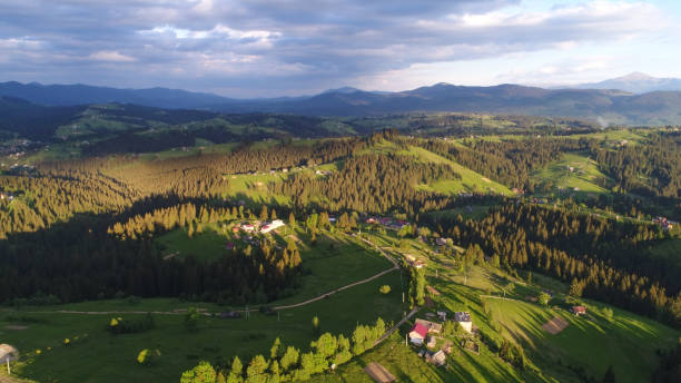 istock Mountain village landscape in Carpatian 811409394