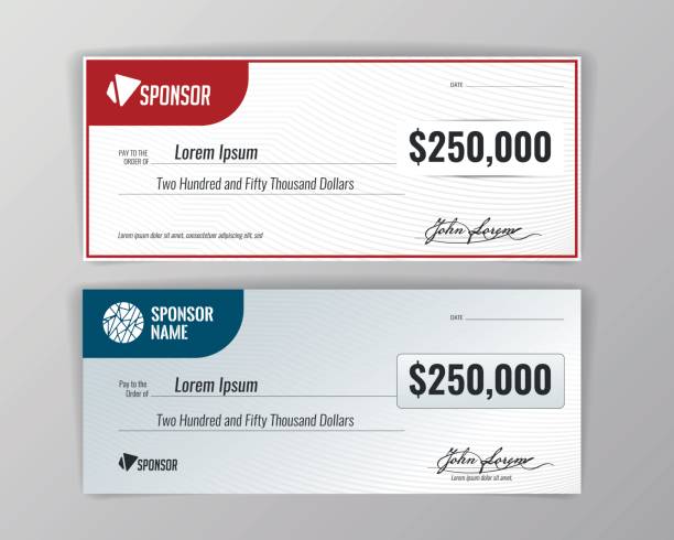Template for event-winning check. Template for event-winning check. Geometric background. Vector check financial item stock illustrations