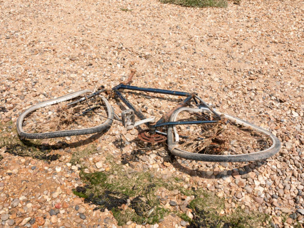 istock Rusty Broken Bike Discarded on the Beach 811433486