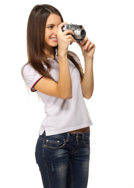 istock Young travelling girl isolated 811442104