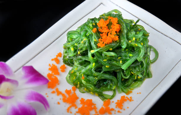 istock Japanese seaweed salad top with fish roes. 811442482