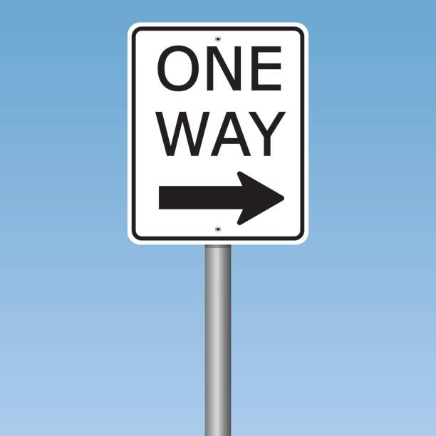 один путь дорожный знак - one way road sign street single object stock illustrations