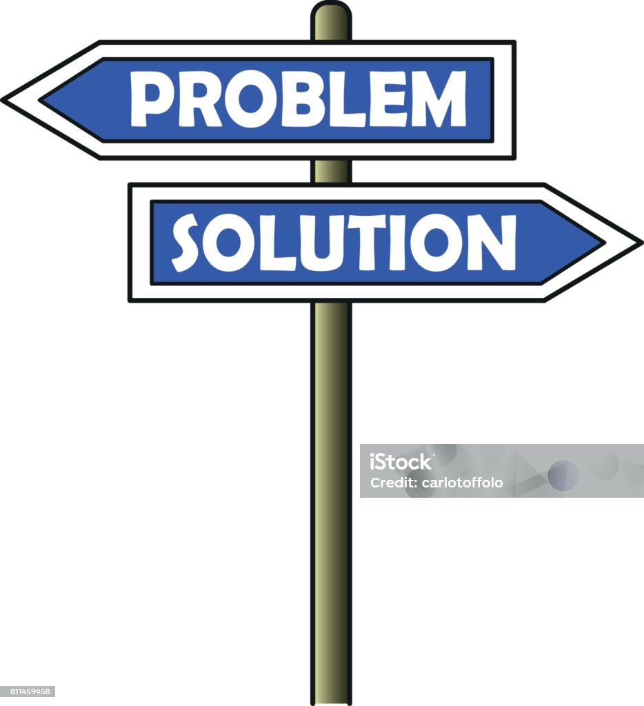 Problem Solution Street Sign Stock Illustration - Download Image Now ...
