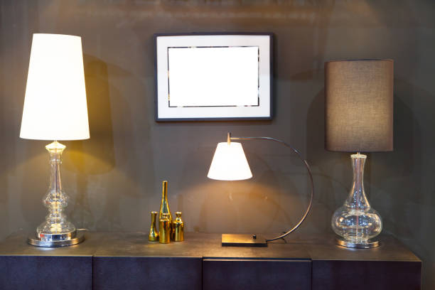 istock Working desk decoration with Lamp 811459488