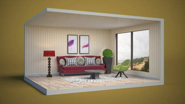 istock Interior living room. 3d illustration 811461998