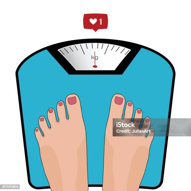 Fat Man Or Woman Standing On Weight Scale With Heavy Weight Vector Concept  Of Weight Loss Healthy Lifestyles Diet Proper Nutrition Stock Illustration  - Download Image Now - iStock