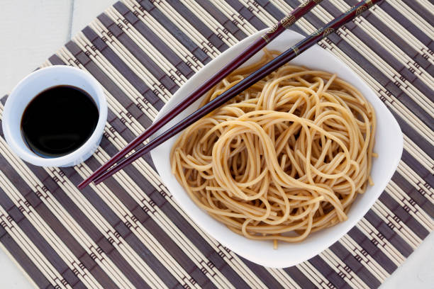Noodles and soy sauce