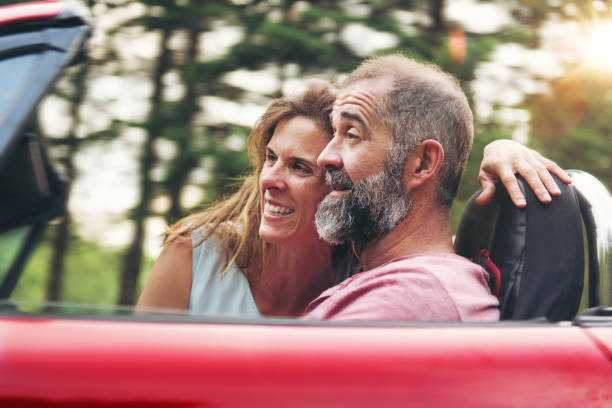 istock Mother and son in a convertible 811500076