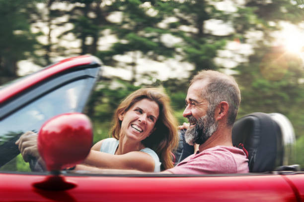 istock Mother and son in a convertible 811500108