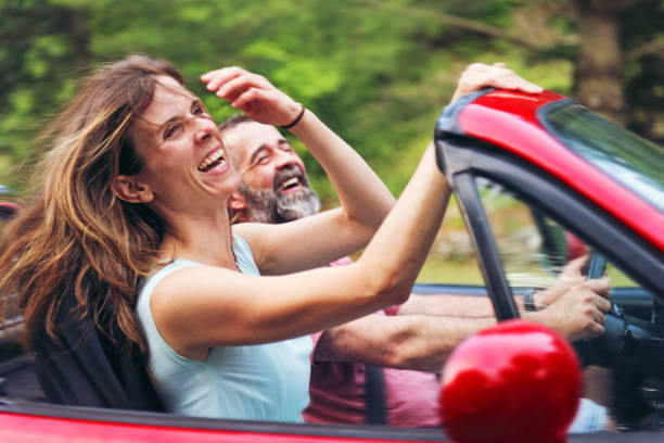istock Mother and son in a convertible 811500114