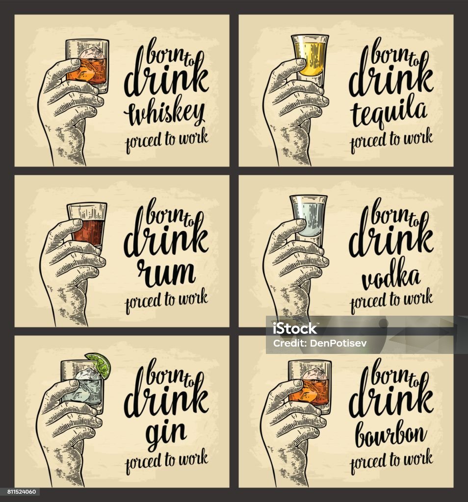 Bàn Tay Nam Cầm Một Ly Bia Tequila Vodka Rượu Rum Whiskey Và Đá ...
