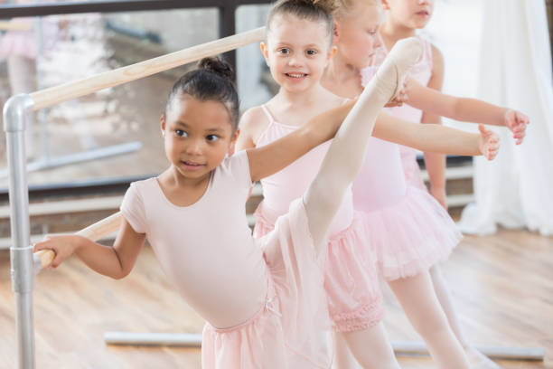 istock Young girls warm up before ballet class 811544878