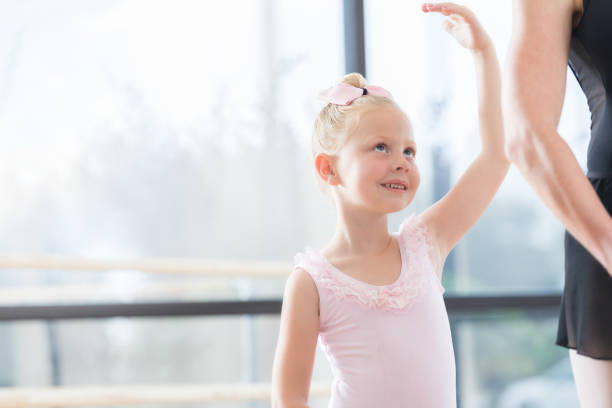 istock Confident little girl holds ballet pose 811544896