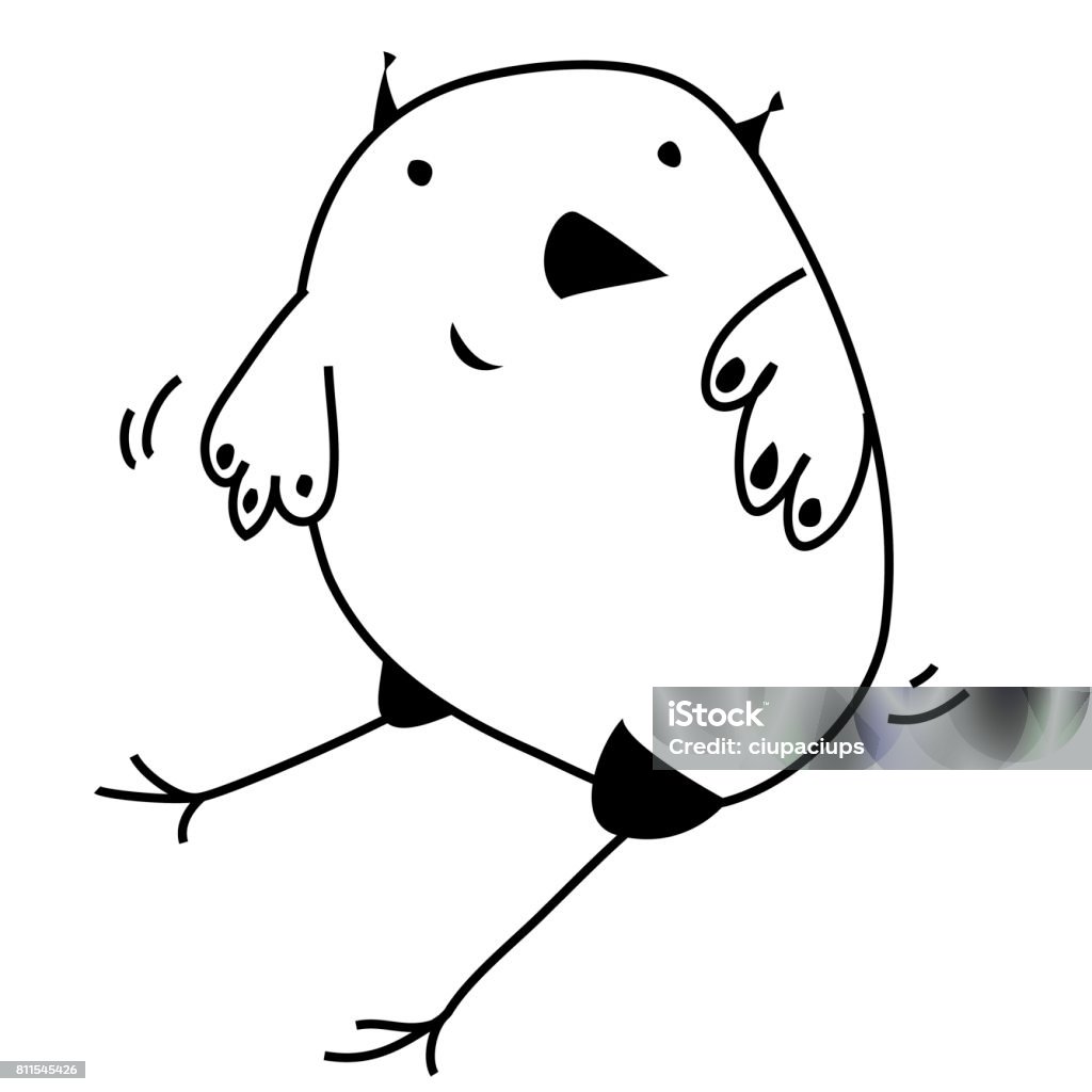 Cute smiling sitting owl colorless contour outline funny cartoon picture. Black and white vector illustration. Coloring book page picture Cute smiling sitting owl colorless contour outline funny cartoon picture. Black and white vector illustration. Coloring book page picture. Preschool children education activity. Animal stock vector