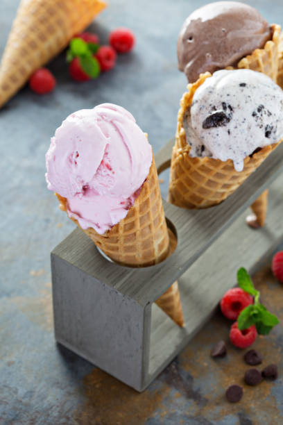 istock Variety of ice cream cones 811555320