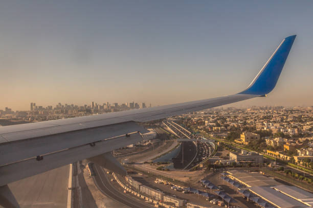 istock Dubai Airport thru airplane window 811558150
