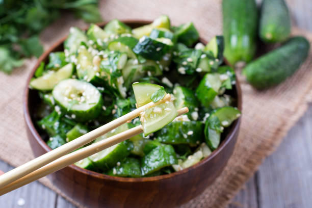 istock Chinese cucumber salad with sesame seeds 811585268