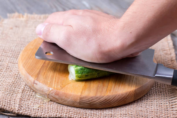 Crush the cucumber with a knife