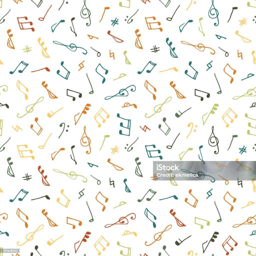 Music Pattern Drawable Varicolored Seamless Music Pattern Stock Illustration - Download Image ...