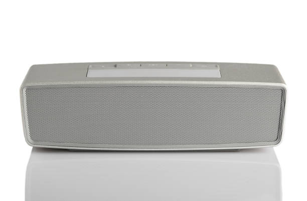 istock Isolated little  portable grey speaker 811620300