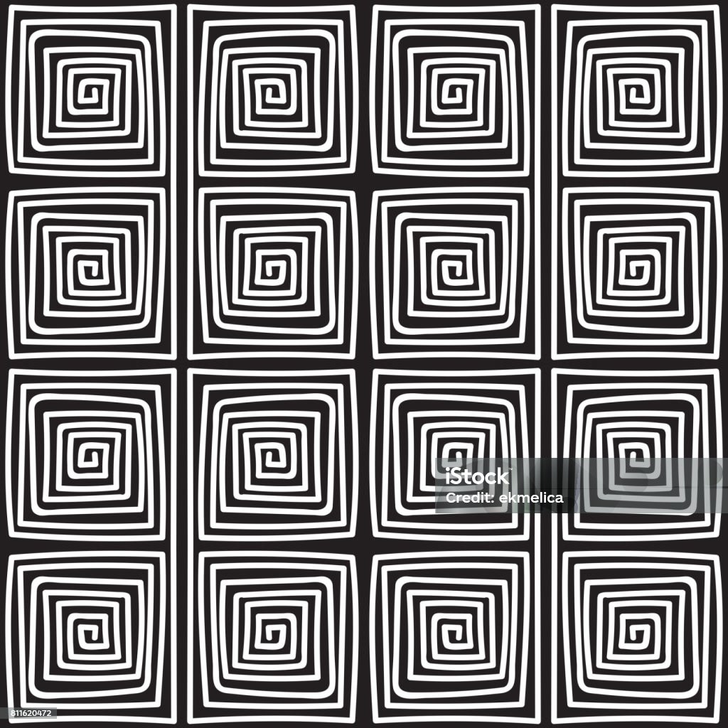 Meander T Pattern Seamless Monochrome Meander Pattern Stock Illustration - Download Image ...