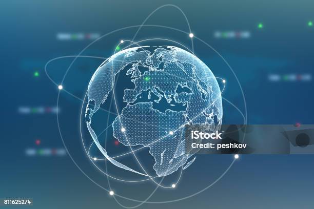 Network Concept Stock Photo - Download Image Now - Planet - Space, Technology, Global