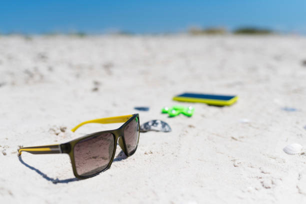 istock Summer sun-set and entertainment tools, beach sea, composition, set 811628366