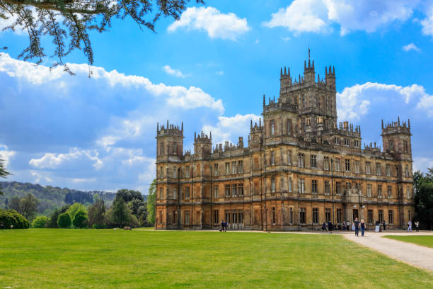 Highclere Castle, Hampshire, UK England, Hampshire. 2 May 2017. Highclere Castle. Jacobethan style country house, seat of the Earl of  Carnarvon.  Setting of Downton Abbey. hampshire england photos stock pictures, royalty-free photos & images