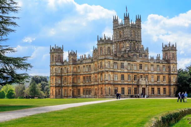 Highclere Castle, Hampshire, UK England, Hampshire. 2 May 2017. Highclere Castle. Jacobethan style country house, seat of the Earl of  Carnarvon.  Setting of Downton Abbey. hampshire england photos stock pictures, royalty-free photos & images